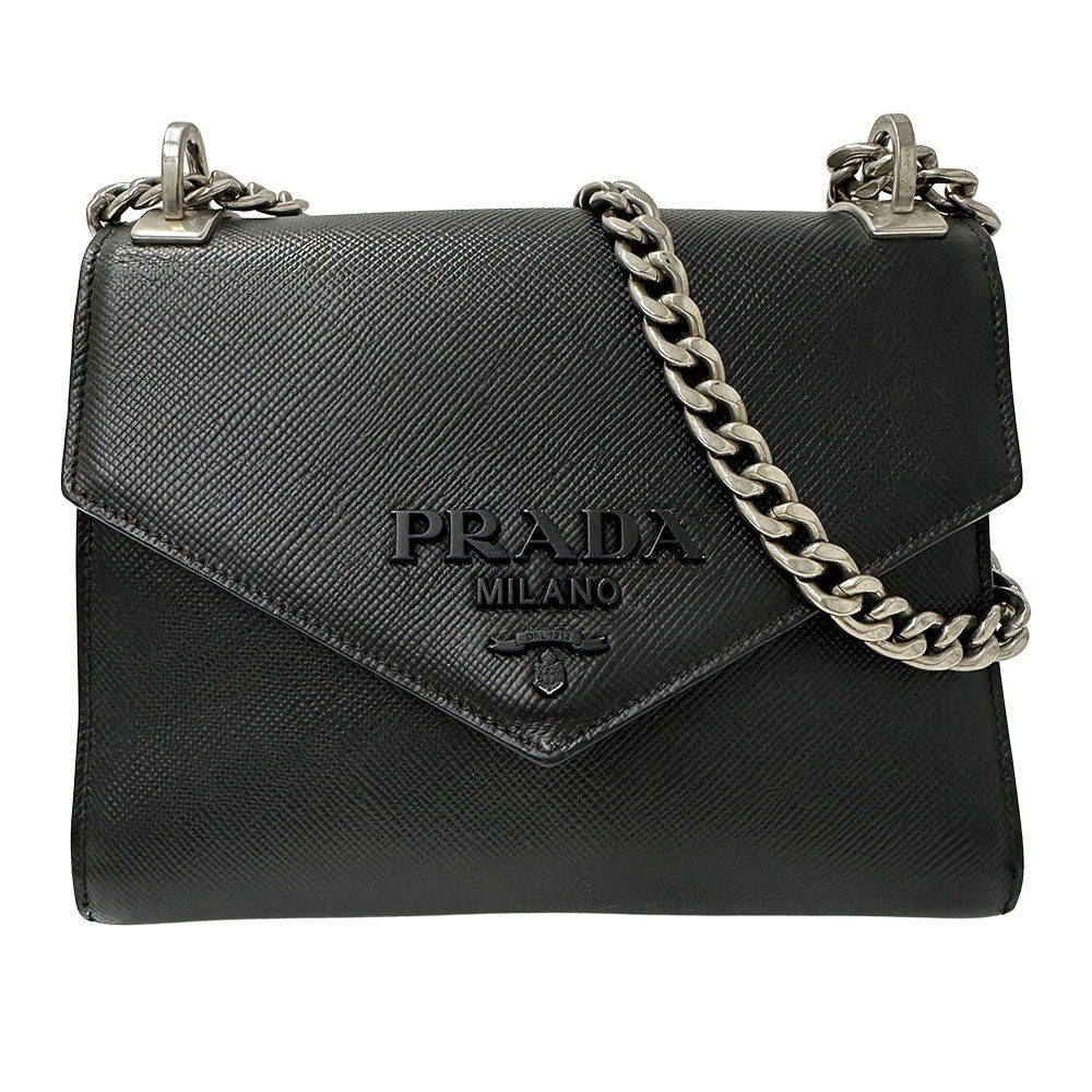 プラダ PRADA バッグ レディース ブランド ショルダーバッグ レザー チェーンショルダー ブラック 黒 ミニバッグ 小さめ 斜め掛け拍卖