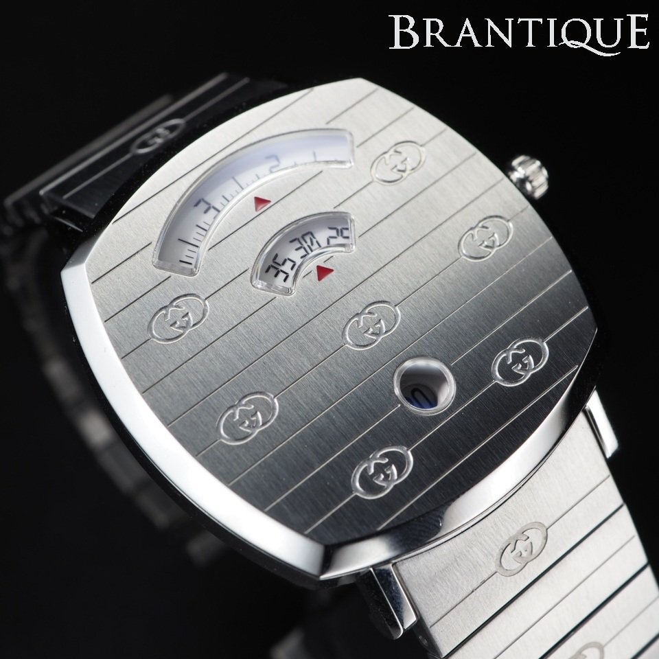 ◆未使用品/超美品/即決あり◆ 定価192,500円 GUCCI グッチ グリップ YA157401 157.4 SS QZ メンズ 腕時計 「27920」拍卖