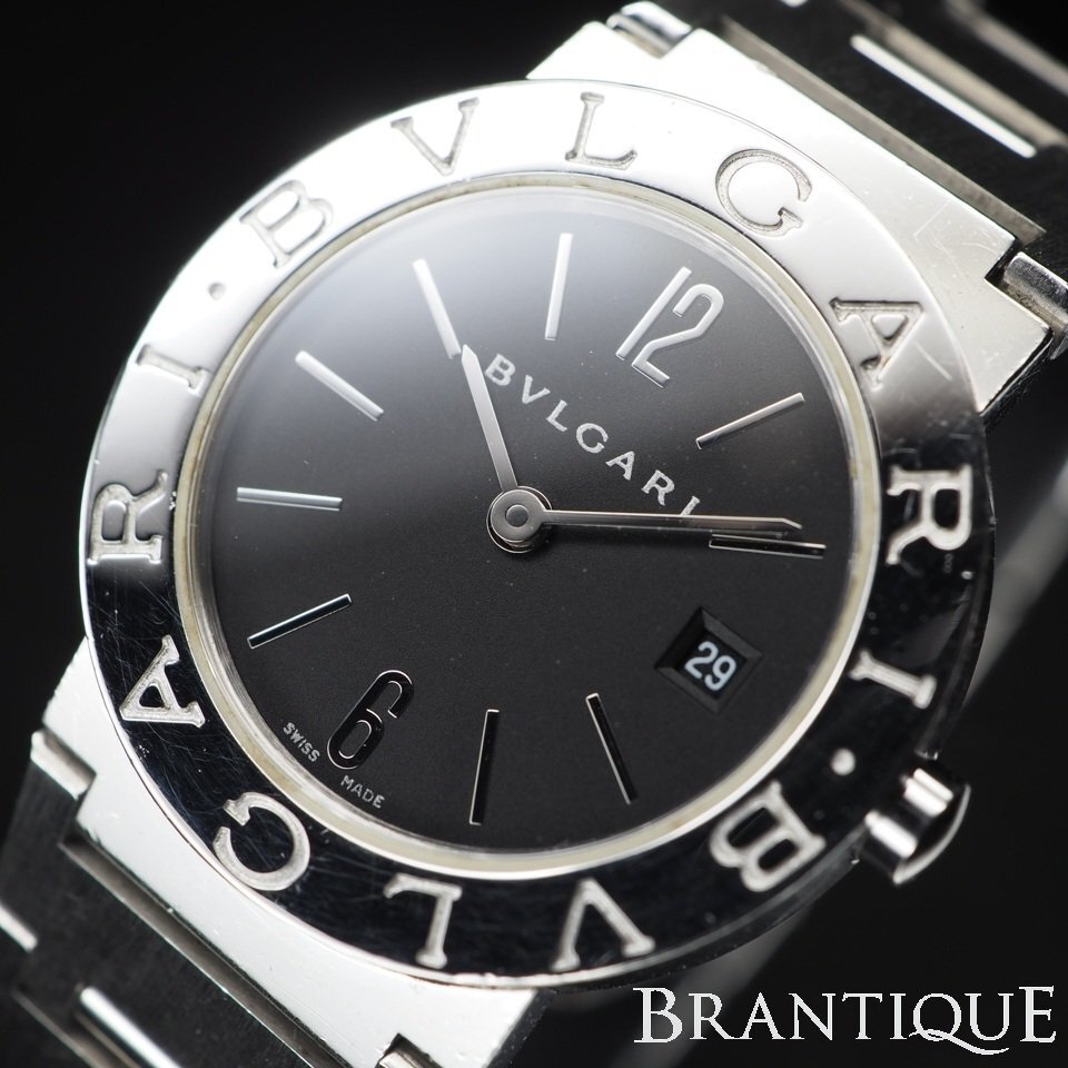 ◆1円~◆ BVLGARI ブルガリ ブルガリブルガリ SS BB26SS QZ 黒 文字盤 USED 稼働 箱 保 レディース 腕時計 「27921」拍卖