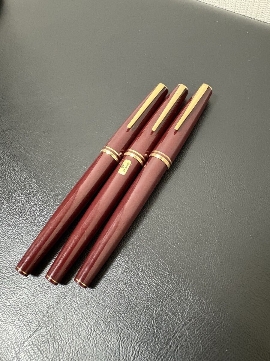 モンブラン 万年筆 クラシック ボルドー 14k 3本セット拍卖