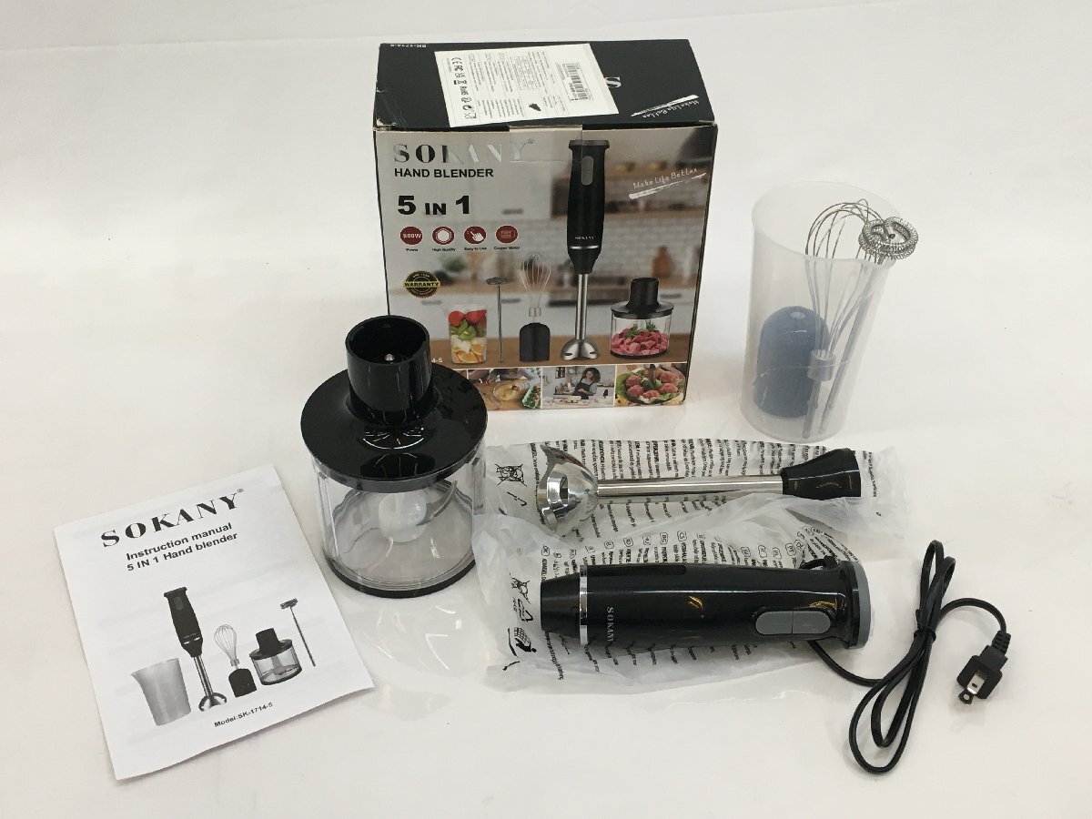 【ジャンク】 SOKANY ハンドブレンダー 5 in 1 800w SK-1714-5 調理器具 家電 wa◇106拍卖