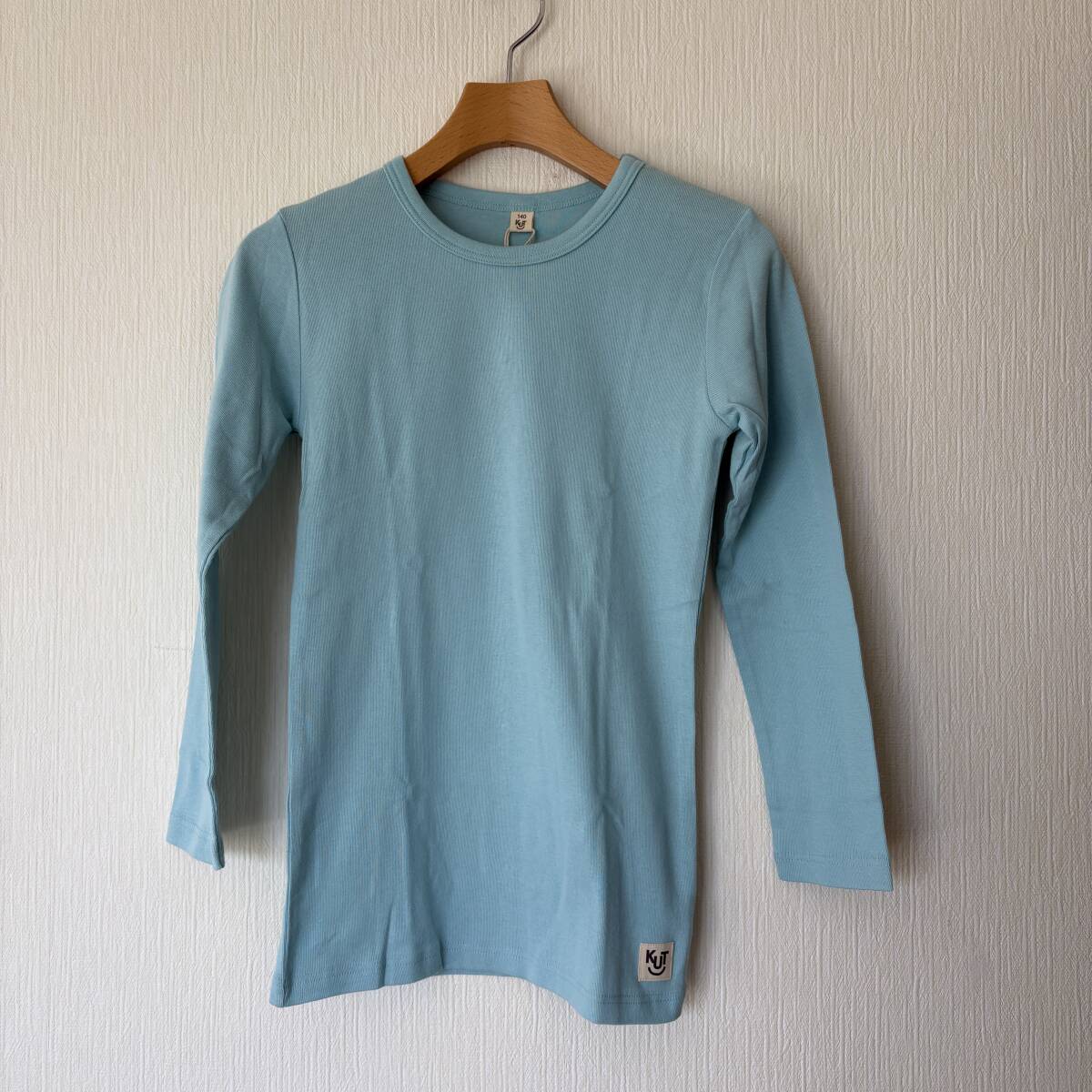 新品未使用■長袖カットソーTシャツ■無地・水色・ブルー■子供服キッズ女児■140■綿100%コットン拍卖