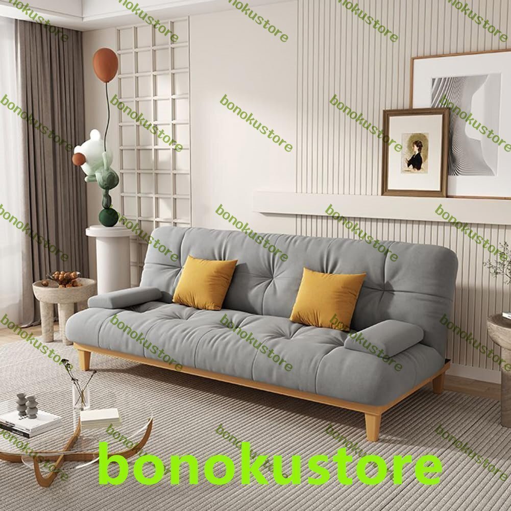 ソファベッド レッド ソファベッド3人かけ 無垢材折りたたみソファベッド両用 小型アパート ネットレッドモデルバルコニー多機能拍卖