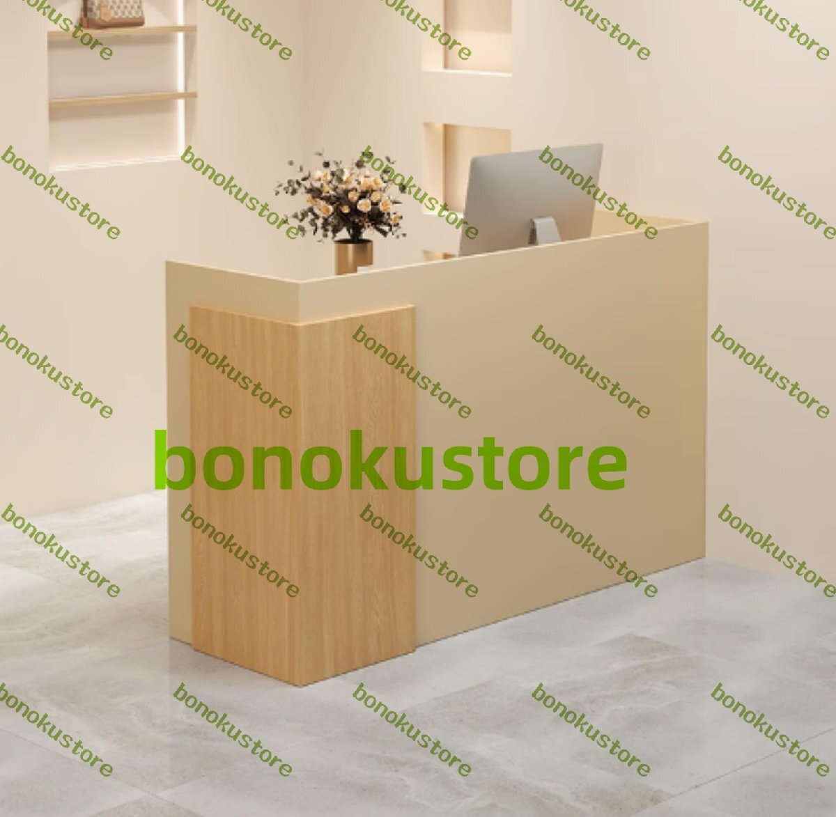 レジカウンター 受付カウンター レ木製 ーオフィスデスク コンピューターテーブル 組み立てが簡単 トレンディな小さな(120x40x90cm)拍卖