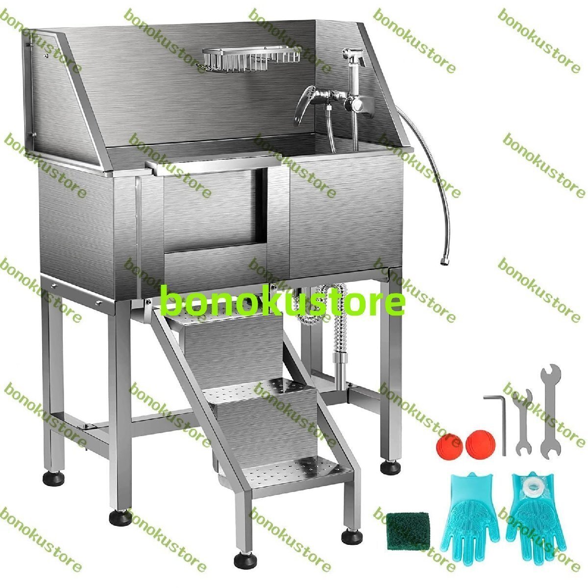 86cm 犬用洗浄ステーション プロ仕様のステンレススチール 犬用バスタブ グ、蛇口、豊富なアクセサリー 犬用バスタブステーション拍卖