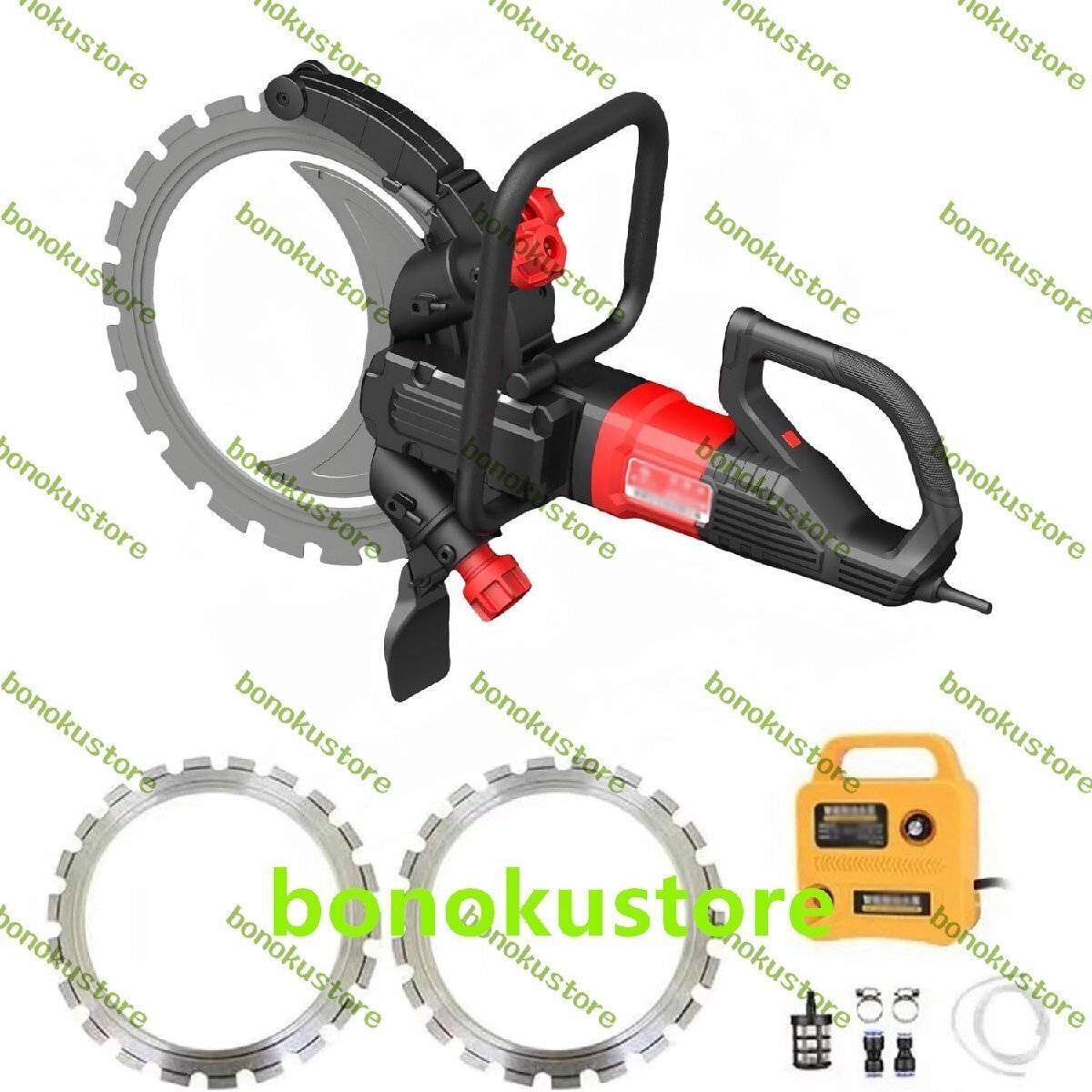 8900W/220V 電動コンクリートソー 14インチポータブルブラシレスリングソーウォール切断機 水流粉塵抑制&2枚刃付き 切断深さ11.81インチ拍卖