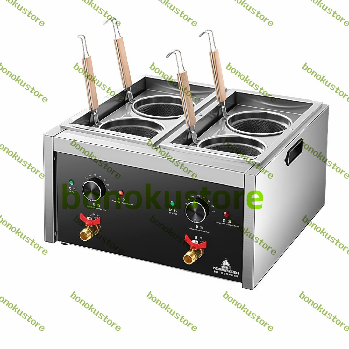 電気式ゆで麺器 パスタ茹で器 多用途 温度調節可能 30~110℃ 省エネ 防錆 お手入れ簡単 うどん ラーメン 水切り麺 焼きそば 4つの穴拍卖