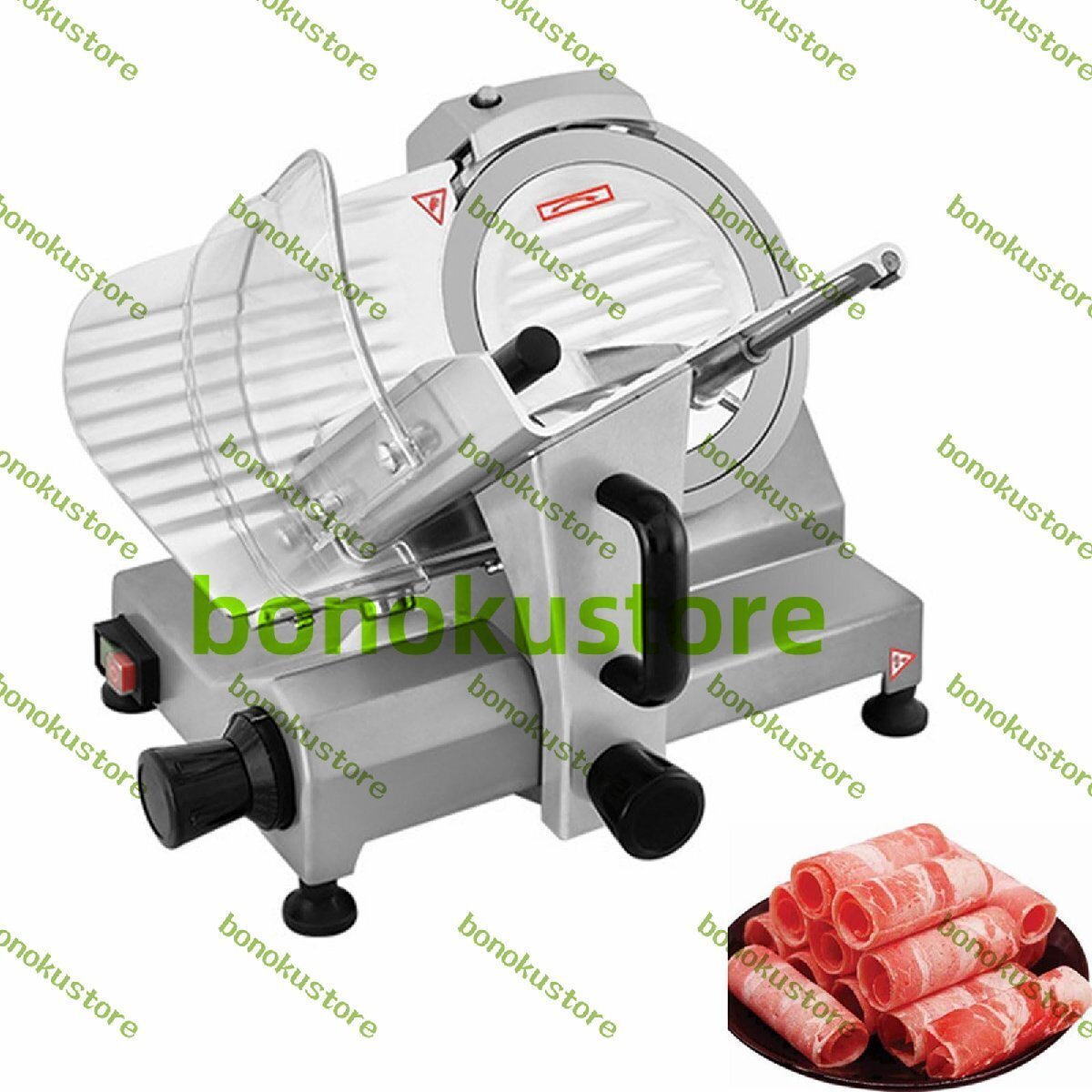125W 業務用肉スライサーマシン 0.2-12mm ステンレススチール肉カッター 刃径 220mm、レストラン、ホテル向け冷凍肉スライサー拍卖