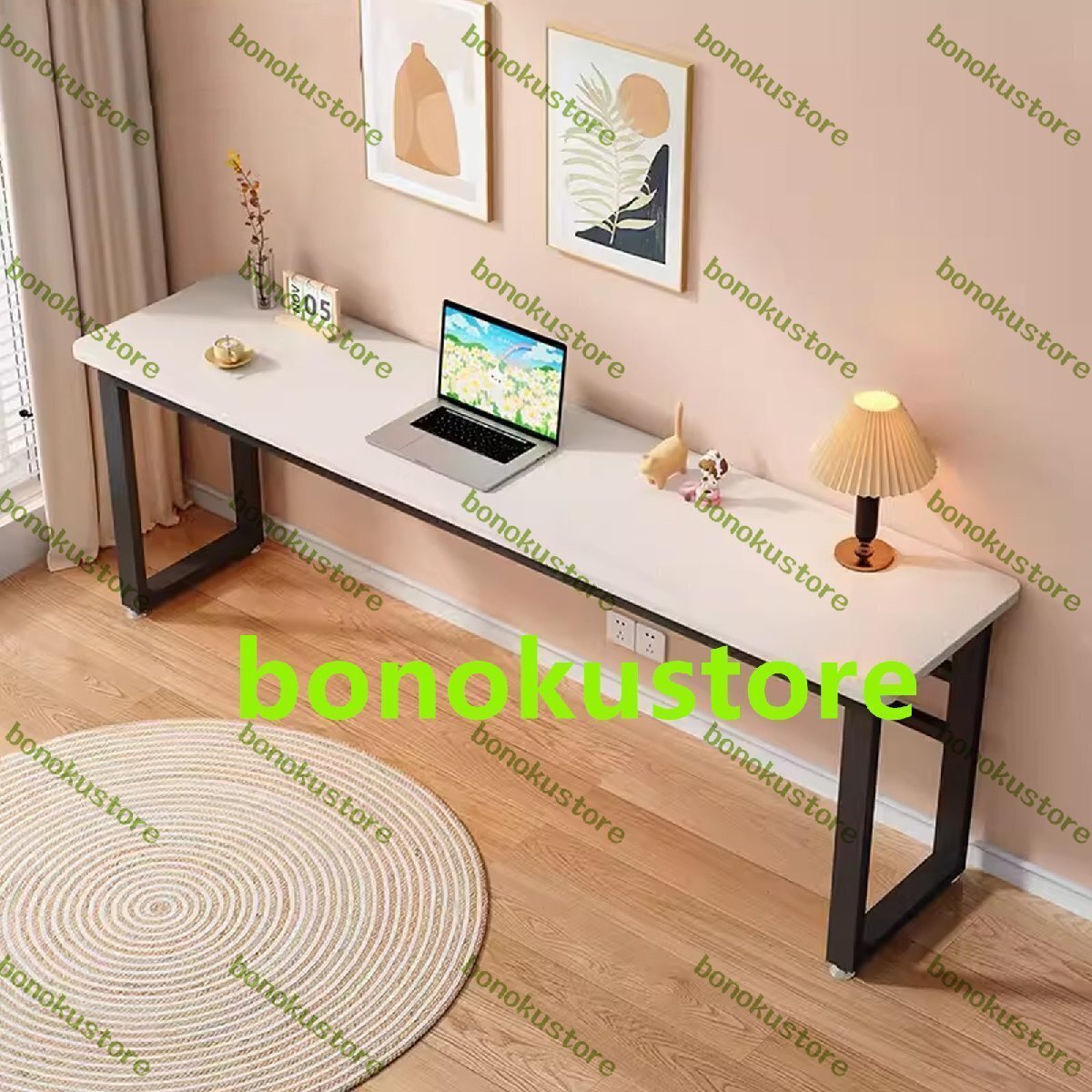 カウンターテーブル ハイテーブル セット 木製天板 スチール脚 滑りにくい足付き 家庭用 (椅子は含まれていません)240x40x75cm拍卖