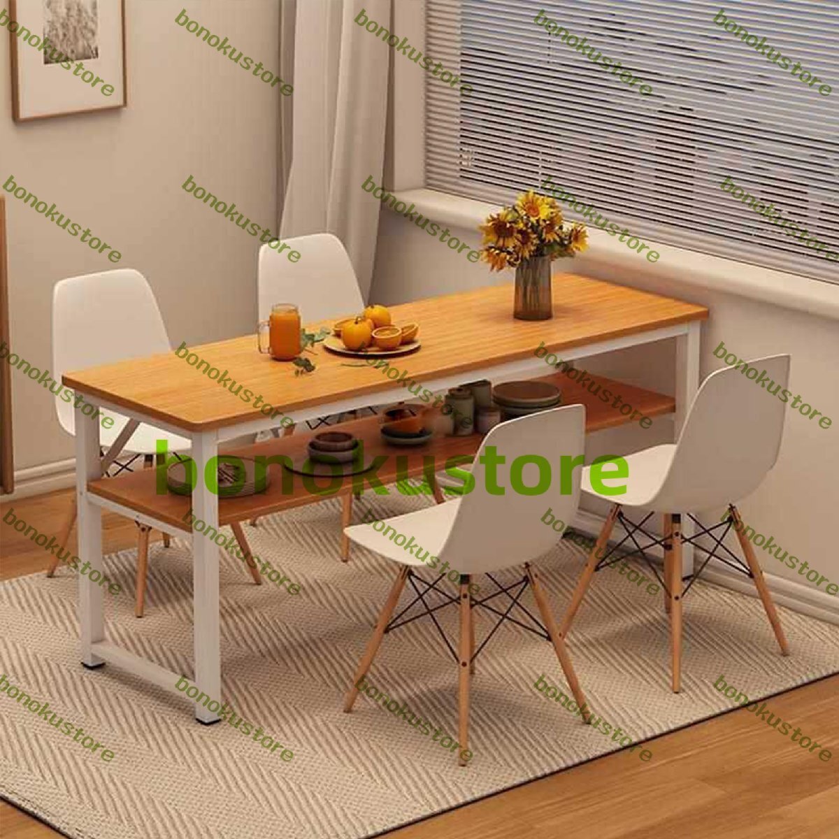 ダイニングテーブルセット4人用 120x40cm テーブル1つと椅子4つ拍卖