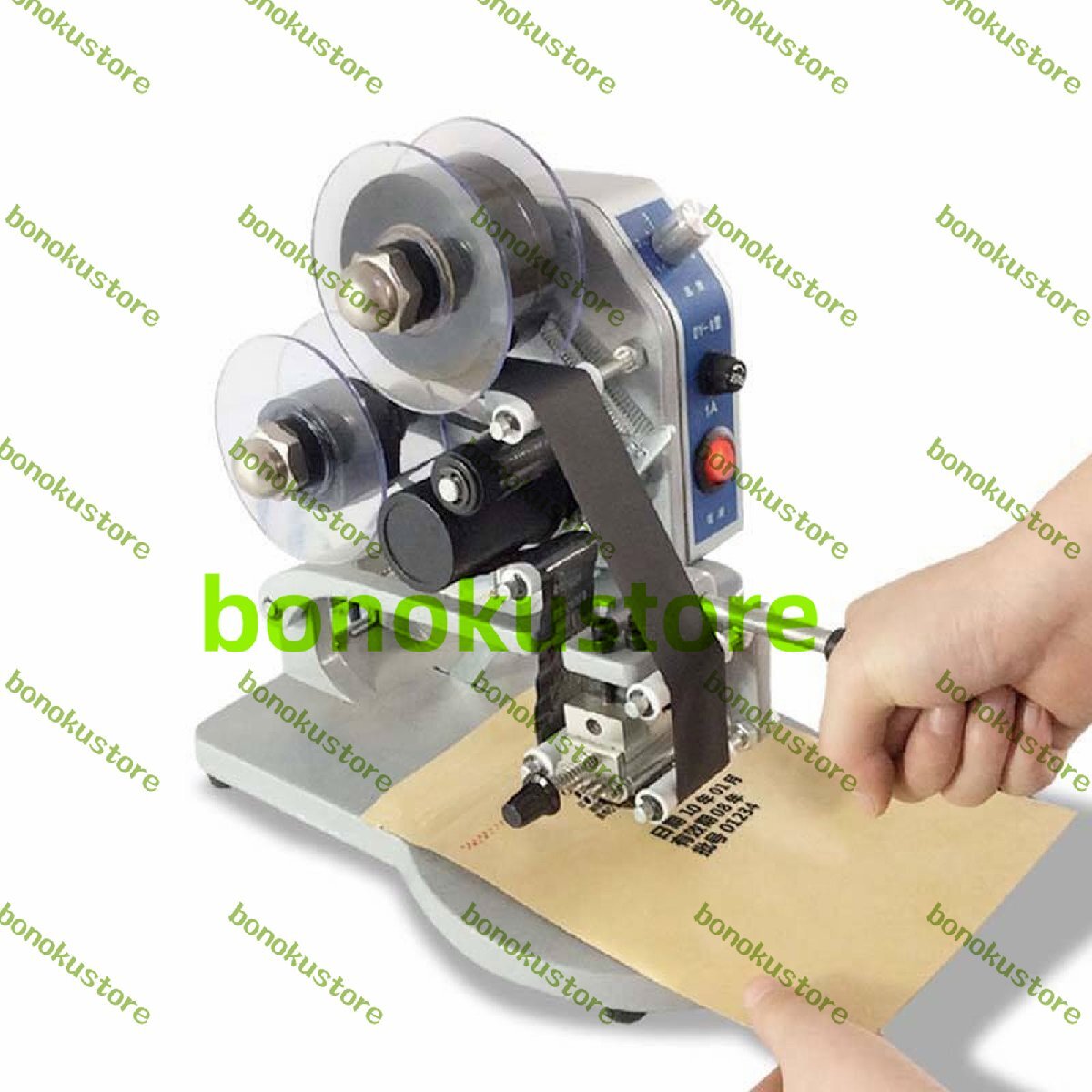 直接加熱コーディングマシン 5つの調整可能な温度設定を備えた電気ホットスタンププリンター 日付コードプリンター 最大幅35mm拍卖