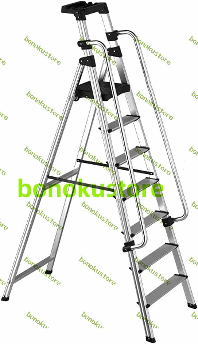 脚立 7段 踏み台 安全手すり付きステップアルミ折りたたみはしご 脚立 延長はしご 多目的ホームオフィスガーデンロフトステップはしご拍卖