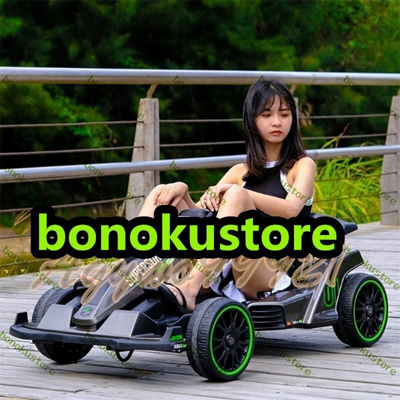 子供用のゴーカート、音楽とリモコンを備えたライドオンのおもちゃ、4輪電動スクーター、子供向けのおもちゃの車3+ 黒拍卖