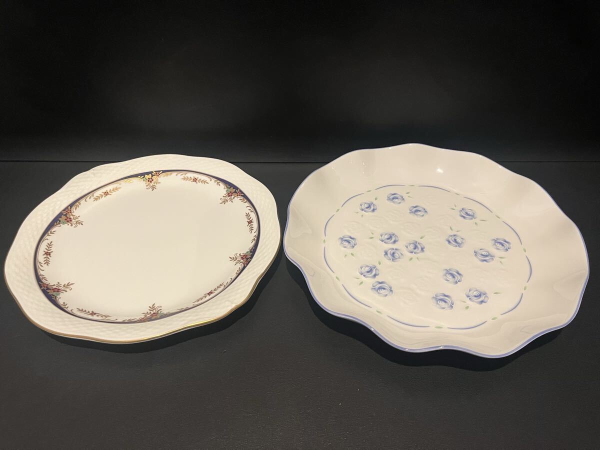大皿 2枚セット  花柄 GIVENCHY ジバンシー  NARUMI BONE CHINA ナルミ ボーンチャイナ プレート 洋食器拍卖
