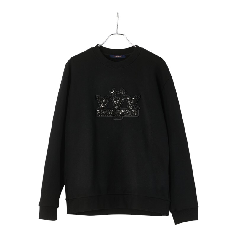 ルイ ヴィトン エンベリッシュッド シグネチャーパッチ スウェット サイズ:L ブラック コットン メンズ LOUIS VUITTON 【中古】拍卖
