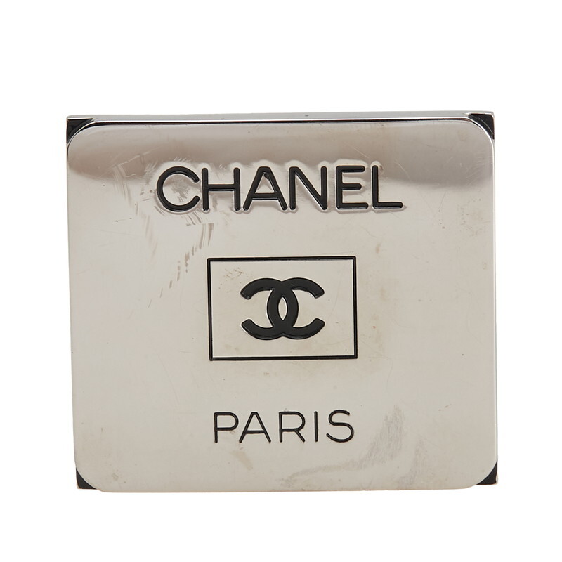 シャネル ヴィンテージ ココマーク ロゴ スクエア ブローチ シルバー メタル レディース CHANEL 【中古】拍卖