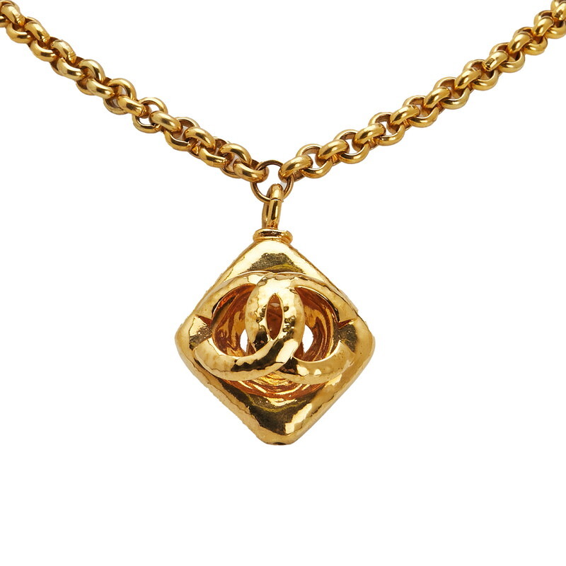 シャネル ココマーク ひし形 モチーフ ネックレス ゴールド メッキ レディース CHANEL 【中古】拍卖
