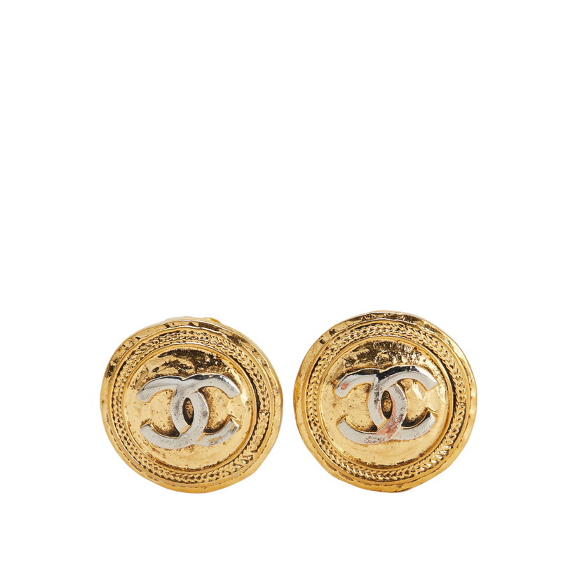 シャネル ココマーク ラウンド イヤリング ゴールド シルバー メッキ レディース CHANEL 【中古】拍卖