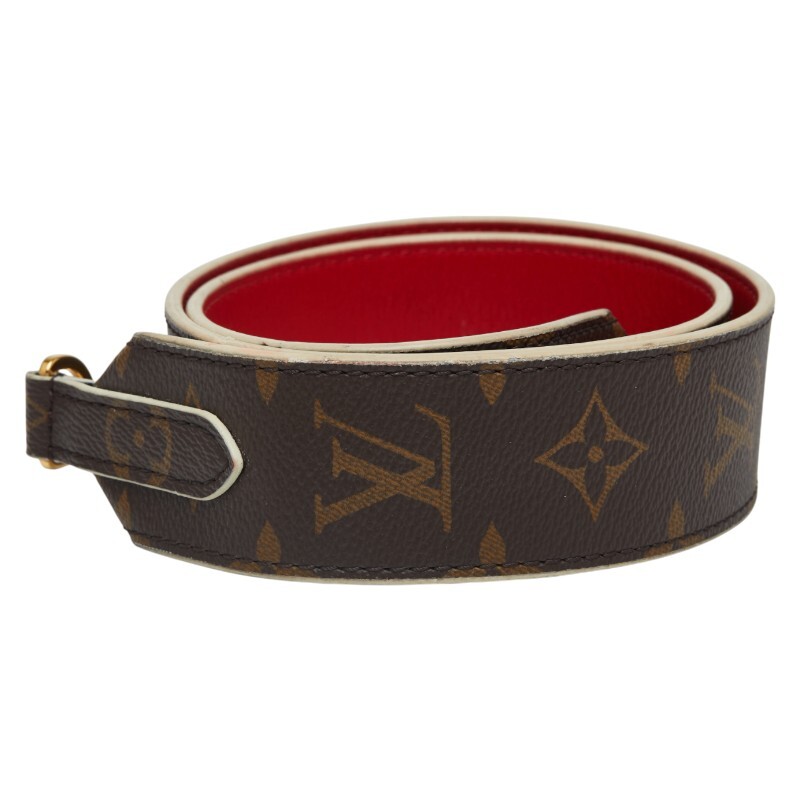 ルイ ヴィトン モノグラム ショルダーストラップ ブラウン レッド PVC レザー レディース LOUIS VUITTON 【中古】拍卖