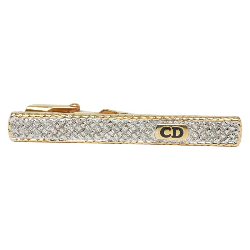ディオール CDロゴ クリップ タイピン ゴールド シルバー メッキ メンズ Dior 【中古】拍卖