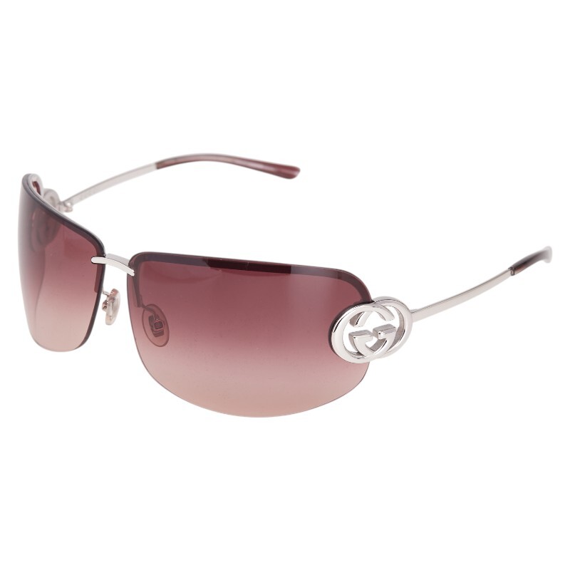 グッチ インターロッキングG サングラス グラデーションレンズ GG2782/S シルバー ライトパープル プラスチック メンズ GUCCI 【中古】拍卖