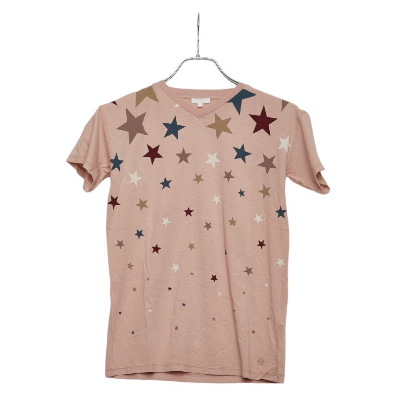 グッチ スタープリント Vネック 半袖Tシャツ サイズ:8 ピンク系 マルチカラー コットン キッズ GUCCI 【中古】拍卖