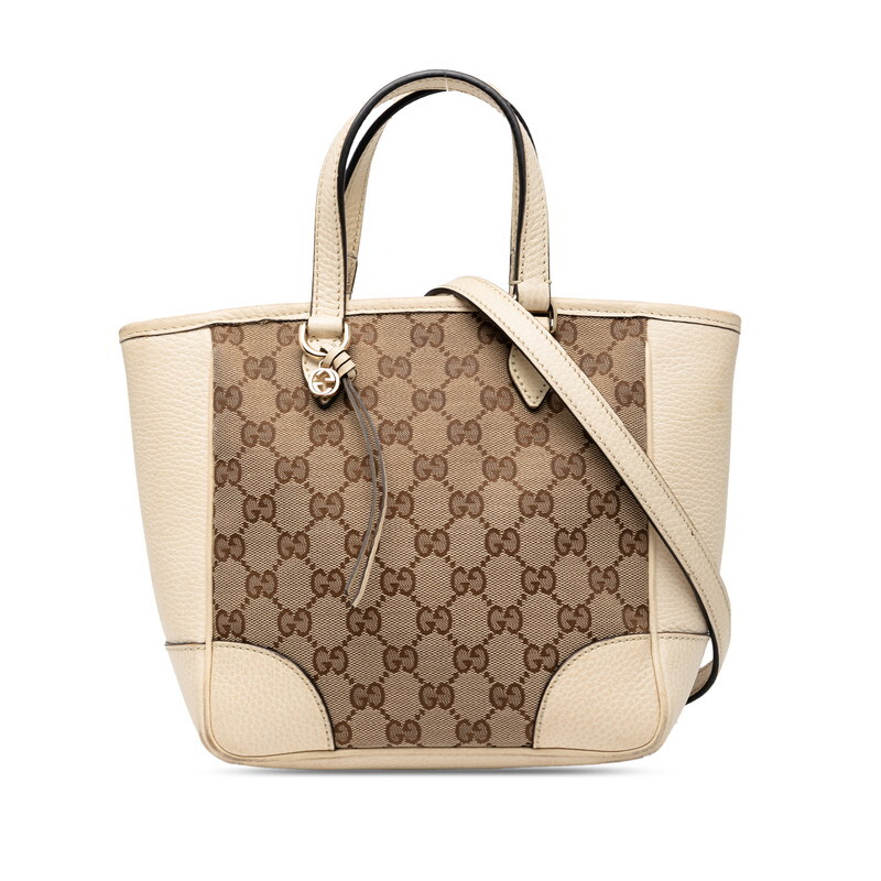 グッチ GGキャンバス ハンドバッグ ショルダーバッグ 2WAY 449241 ベージュ アイボリー キャンバス レザー レディース GUCCI 【中古】拍卖