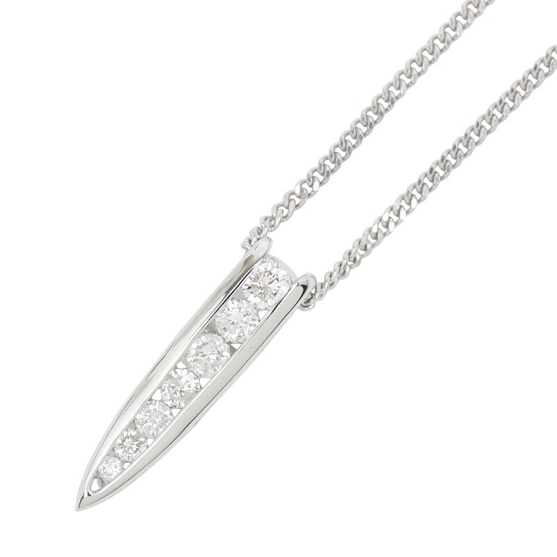 Pt900 プラチナ Pt850 プラチナ ダイヤ0.50ct ペンダントネックレス レディース 中古拍卖