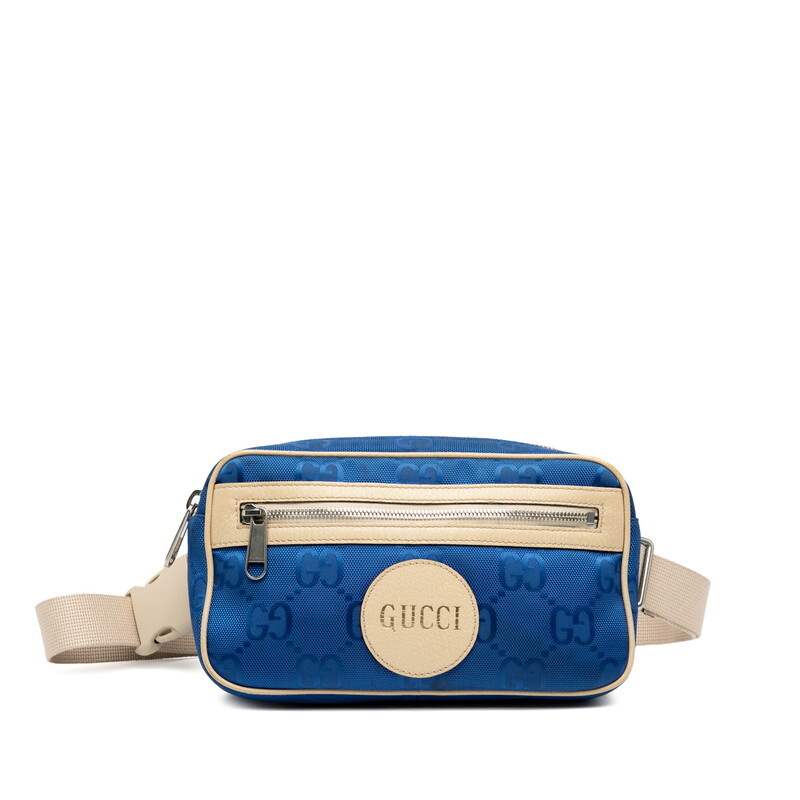 グッチ GGナイロン グッチ オフ ザ グリッド ベルトバッグ ボディバッグ 631341 ブルー ベージュ ナイロン レザー GUCCI 【中古】拍卖