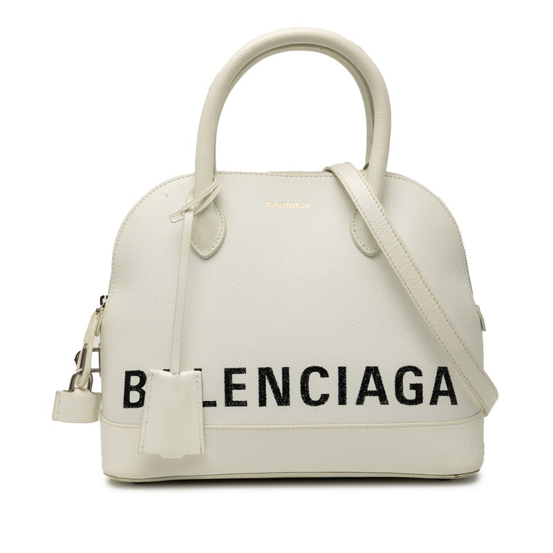 バレンシアガ ヴィル トップハンドルS ハンドバッグ ショルダーバッグ 2WAY 518873 ホワイト レザー レディース BALENCIAGA 【中古】拍卖