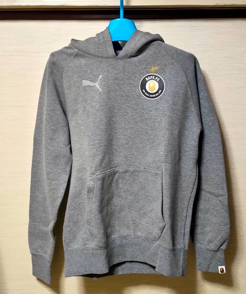 PUMA×BAPE コラボ SWEAT HOODY グレー パーカー A BATHING APE拍卖