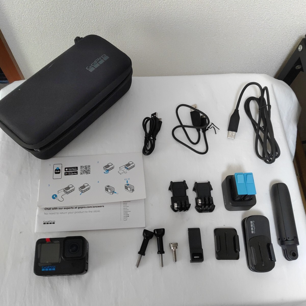 【通電確認済】アクションカメラ GoPro 10BLACK 黒 ゴープロ アウトドア 付属品多数 純正ケース 1009-G3-TA11拍卖