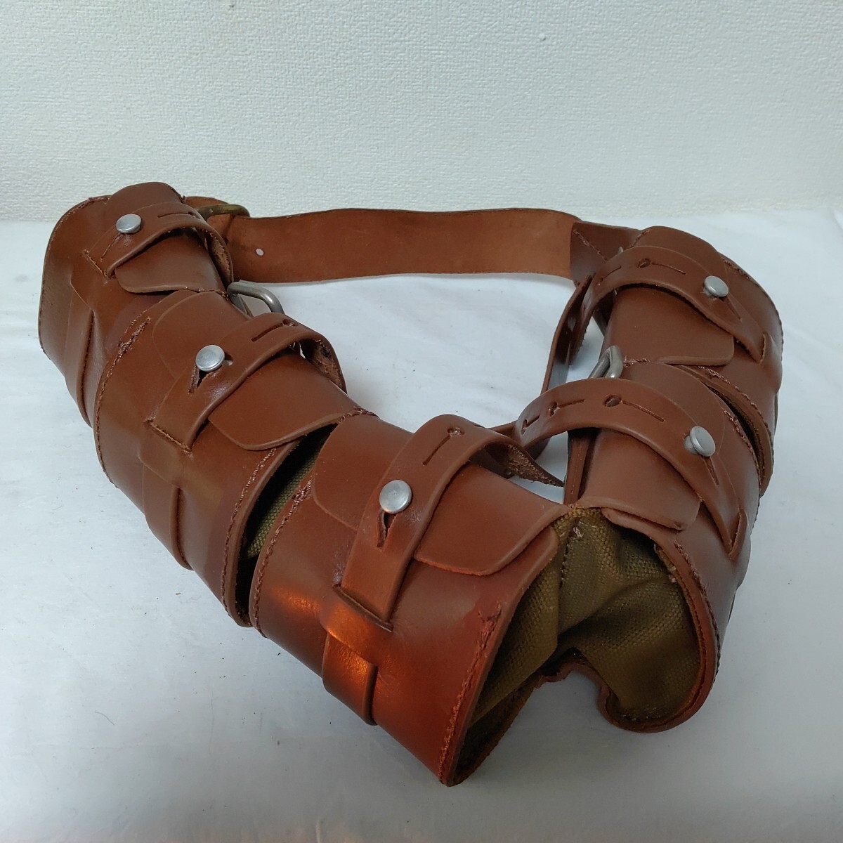 スウェーデン軍 5ポケット レザー バンダリアポーチ ブラウン ミリタリー 本革 ウエストポーチ バッグ 1031-E4-TA5拍卖