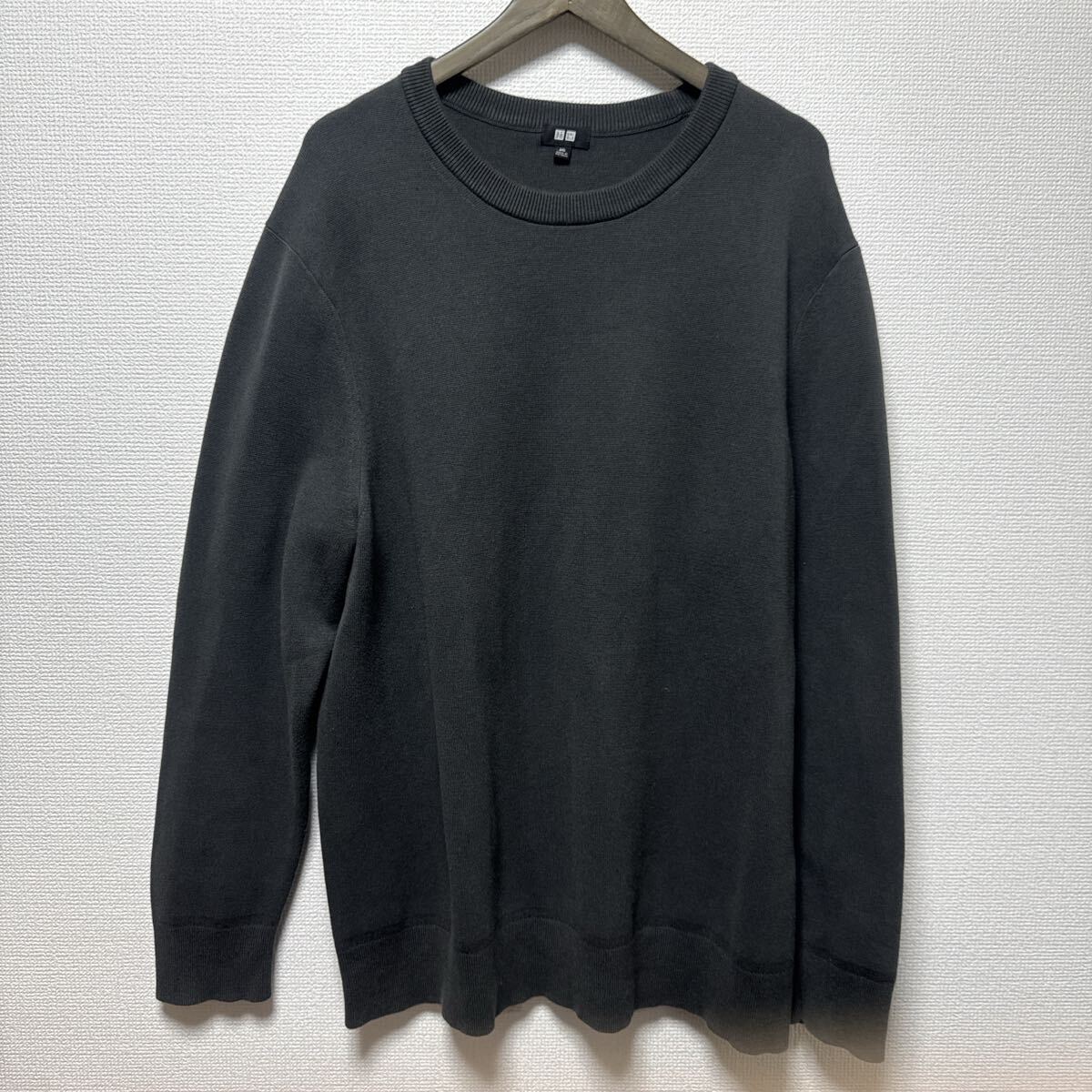 UNIQLO ユニクロ コットン×レーヨン×ポリ クルーネック 長袖セーター拍卖