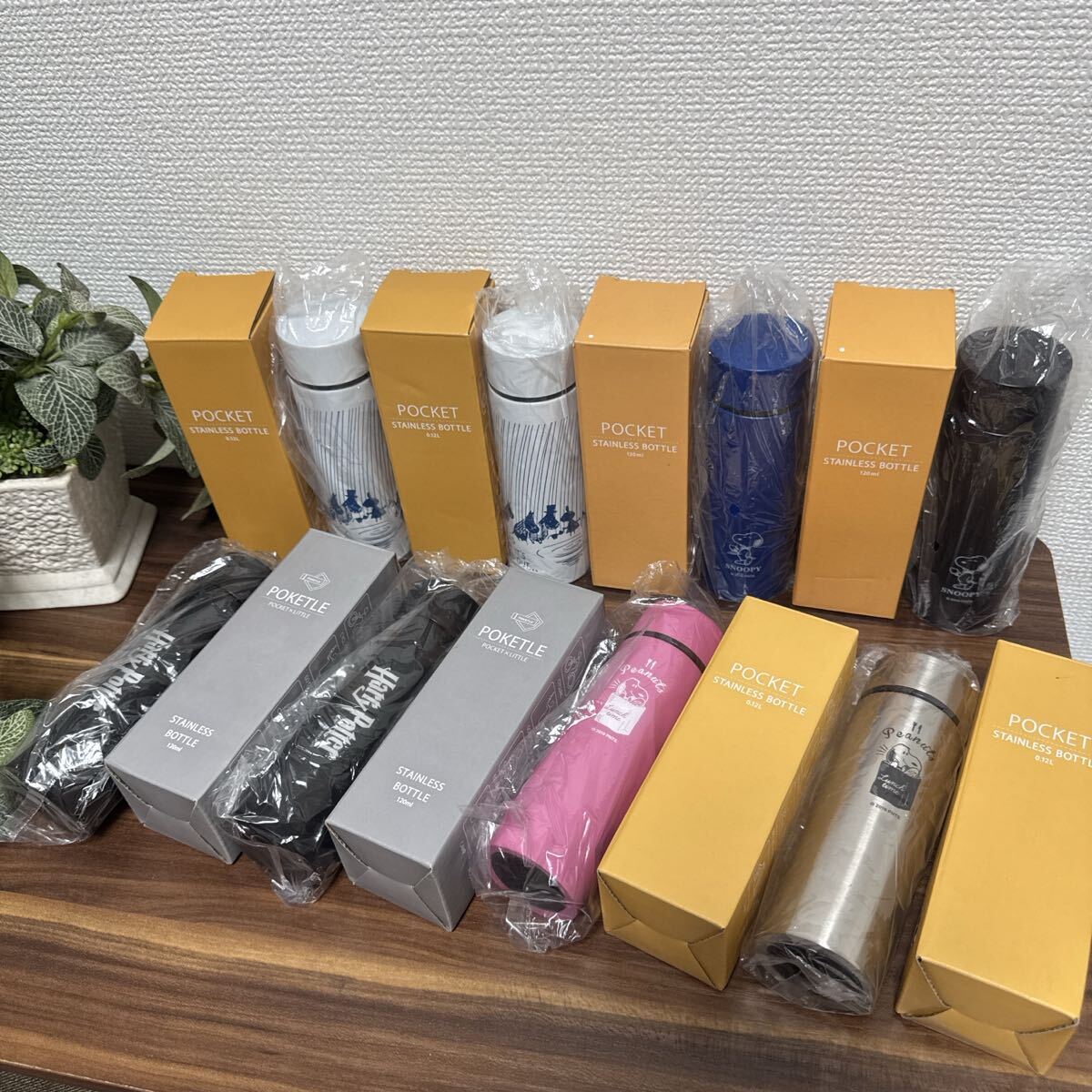 POCKET ムーミン/スヌーピー/ハリーポッター等8個セット ステンレスボトル120ml拍卖