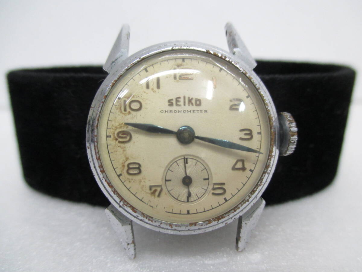 ☆【KH⑥-69】SEIKO/セイコー/SEIKOSHA/精工舎 CHRONOMETER,クロノメーター 山型SEIKO,ロゴ 2針手巻 スモセコ 88 ベルトなし ジャンク品☆拍卖