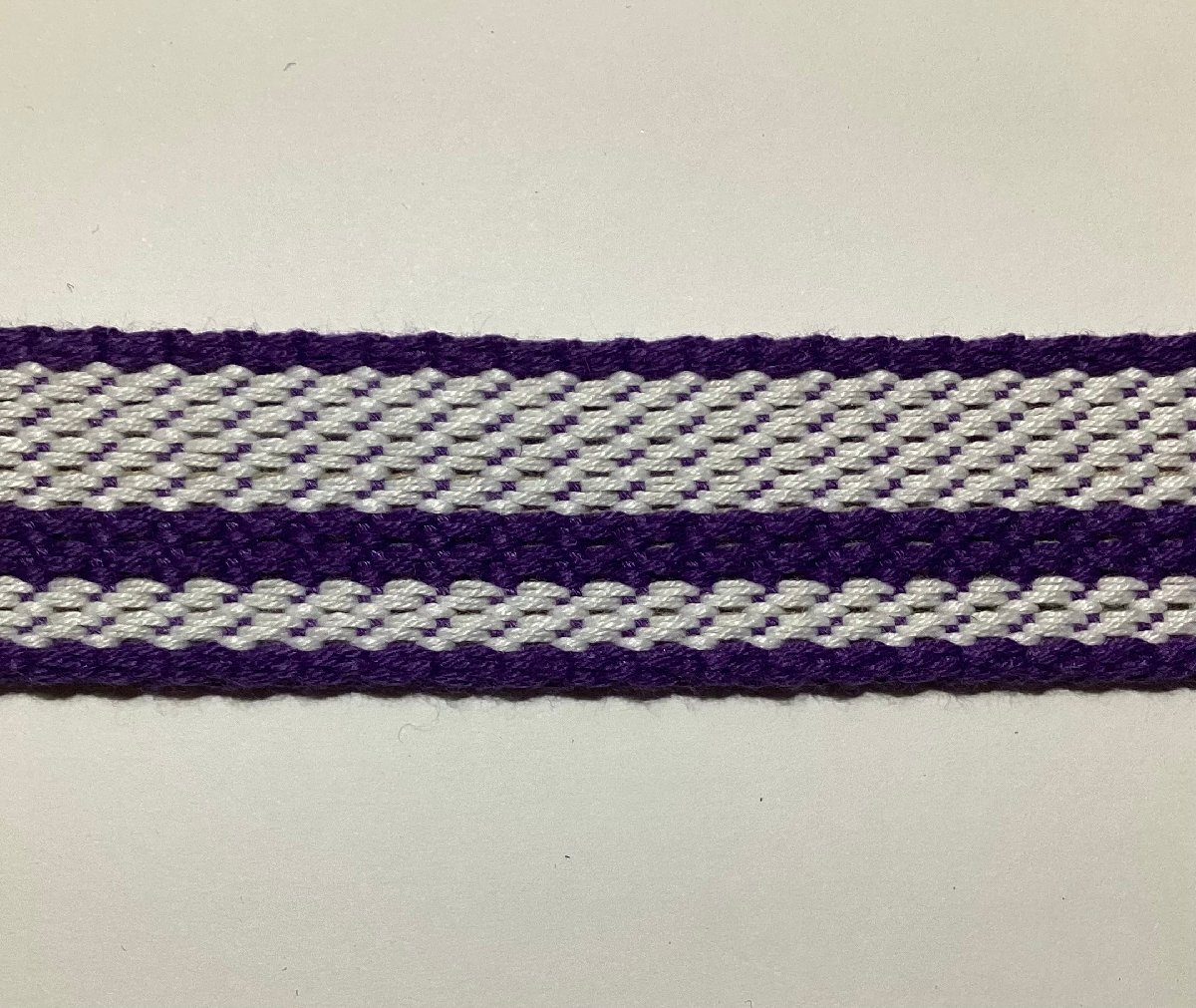 即決☆PPテープ☆ナイロン系☆紫&白☆幅約25mm・厚約1.8mm☆長さ1m☆6番拍卖