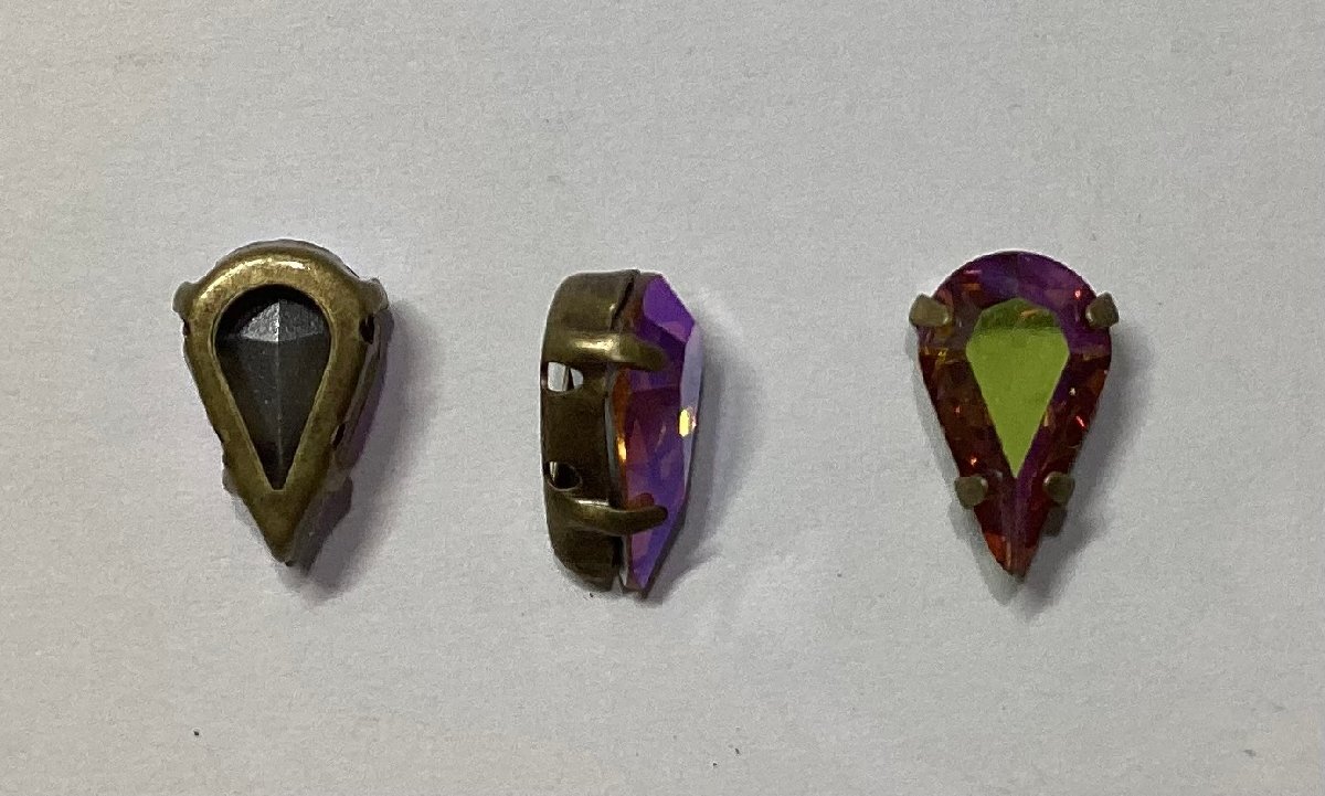 即決/座金付き・アクリルビーズ/ハート形/18×8mm/オレンジオーロラ&アンティーク/10個/G3拍卖