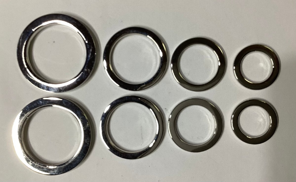 即決/丸リング/平線/組み合わせ/ニッケル/内径30・25・20・15mm/計8個/1番拍卖