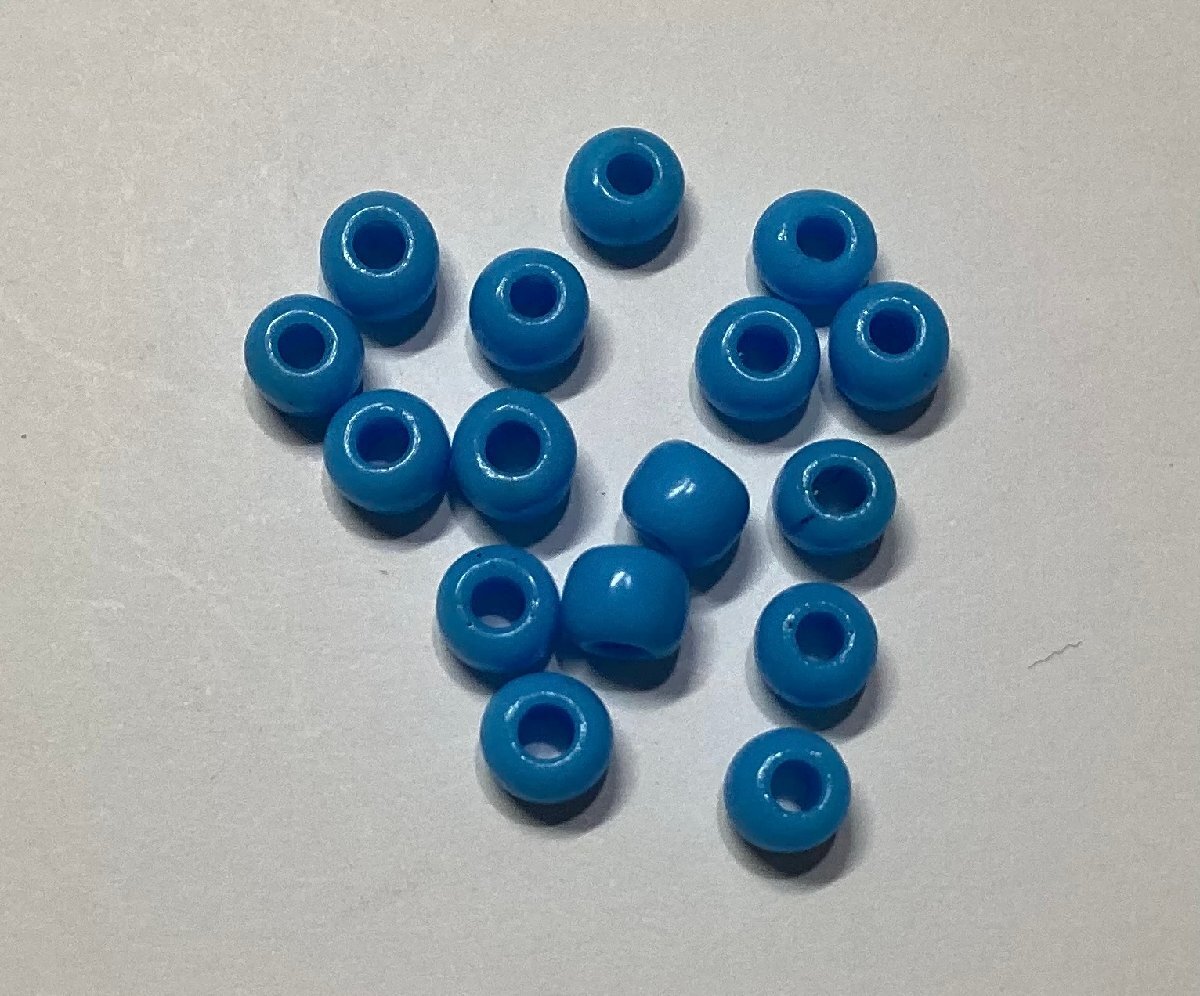 即決/紐通すビーズ玉/丸玉/5×3×2.0mm/青色/88個/H9拍卖