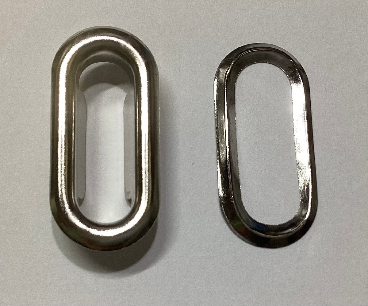 即決/楕円ハトメ/座金付/鉄製/ニッケル/ベルト幅20mm/100組/1番拍卖