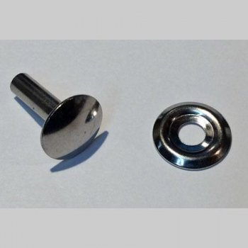 丸中空リベット☆ニッケル☆頭径11mm・軸径4mm・棒長6mm☆50組・座金付☆N1拍卖