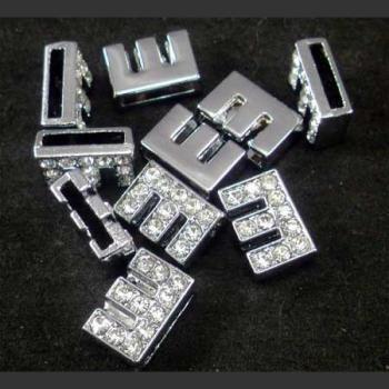 即決/クリア・アルファベット【E】スワロフスキー調/幅10mm/1個拍卖