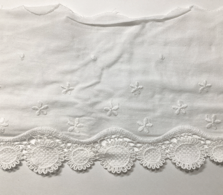 即決☆レース☆綿製☆白☆巾13cm(模様部分最大9cm)☆1m☆F2拍卖