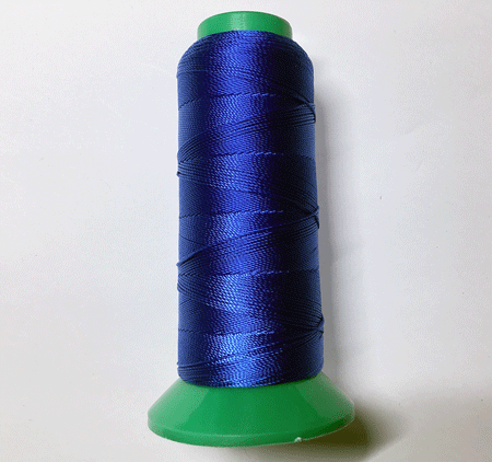 即決☆革用・手縫糸・ミシン糸☆ポリエステル☆焼止可☆青色☆1巻・細巻☆中太糸☆43番拍卖