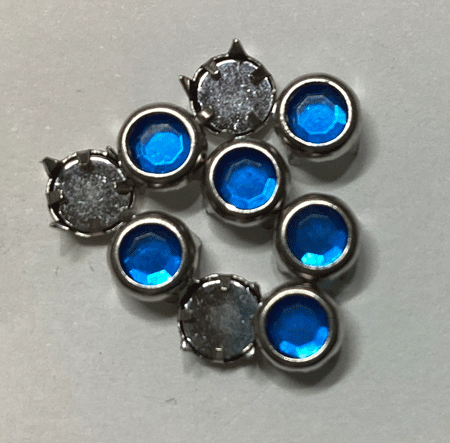 即決/丸形スタッズ/樹脂/青色/径9.0mm/4爪/21個/BL5拍卖