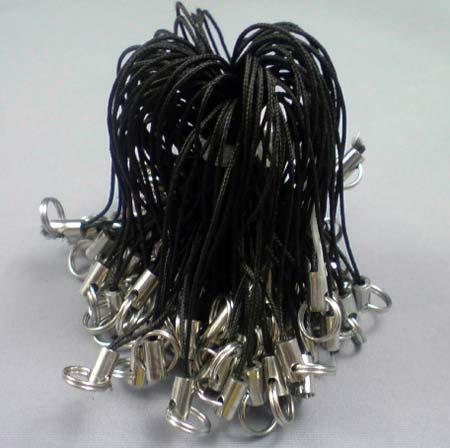 即決/ストラップ/2重マルカン付/黒/100本/全14色/11番/全長5.0cm前後・短め拍卖