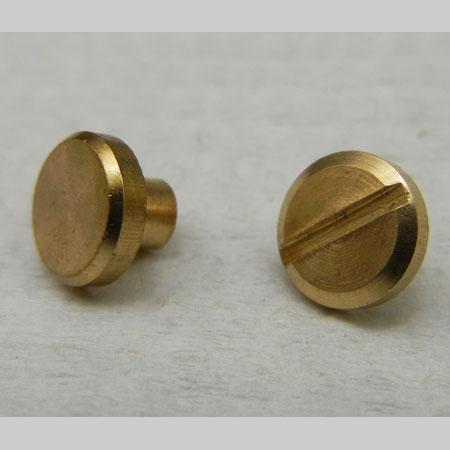 即決☆ネジカシメ☆真鍮製・平面☆真鍮生成☆頭径8mm・棒太4mm・棒長4mm☆2組☆K1拍卖