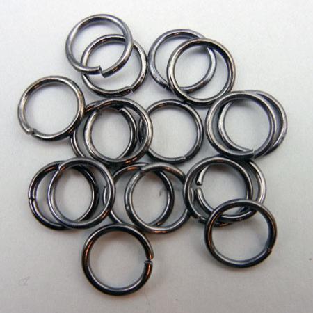 即決/丸カン/黒ニッケル/外径10㎜/線太1.2㎜/300個/A6拍卖