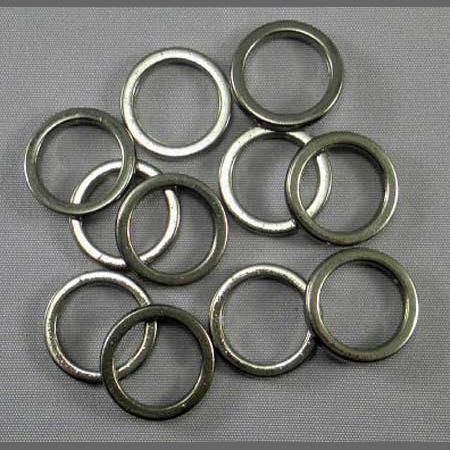 即決☆丸カン/平リング☆黒ニッケル☆内径11mm☆フチ2mm☆10個A1拍卖